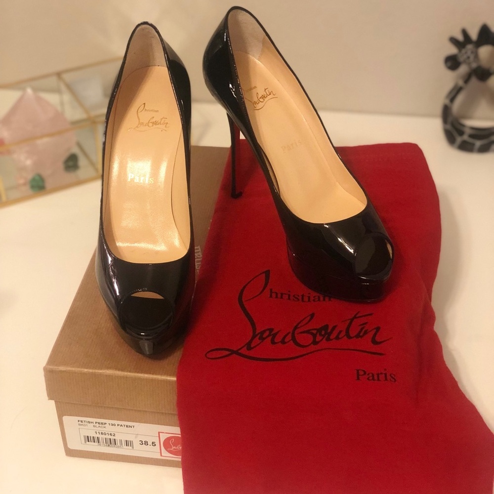 Fetish peep 130 patent black 38.5